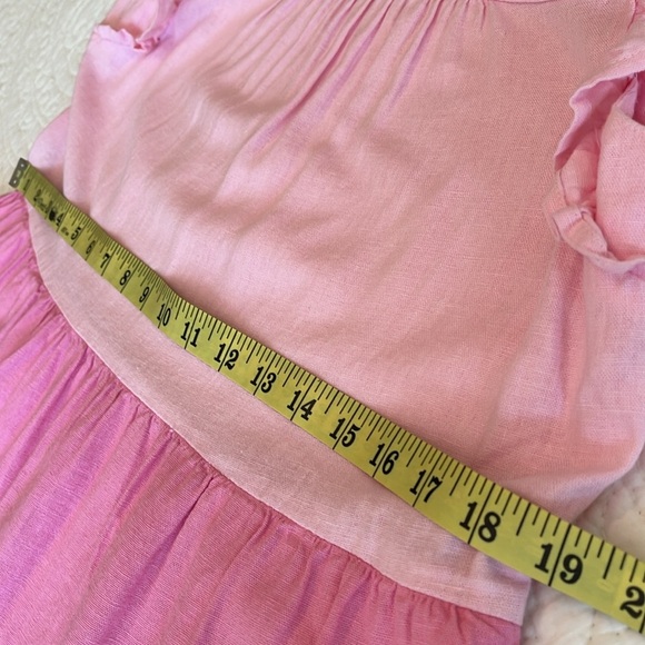 J. Crew Linen Dress Pink Tiered Ruffle Sleeveless Womens 4 Pockets Flowy Cottage - Picture 6 of 17